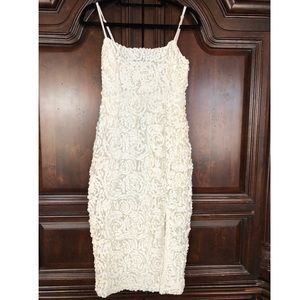 Dee Dee Off White Bodycon Dress with Slit